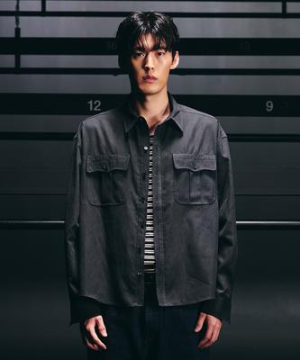 NOCLE Rhett Suede Shirt Black