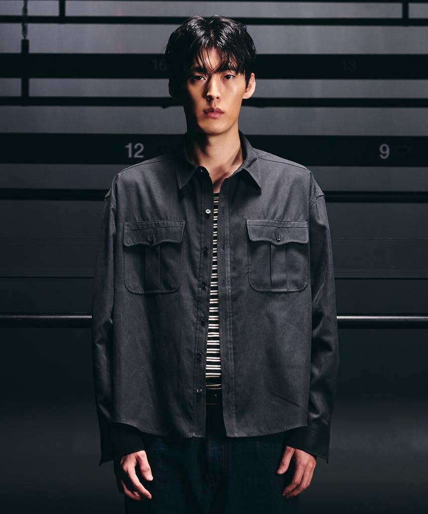 NOCLE Rhett Suede Shirt Black