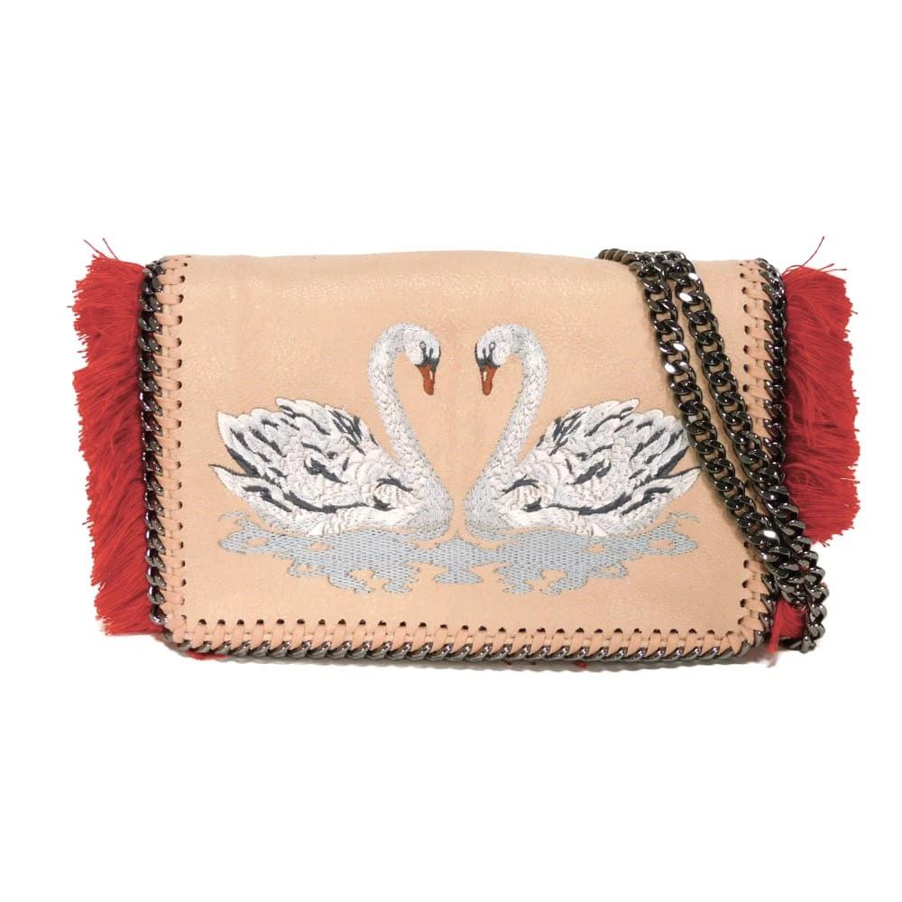 Stella McCartney Borsa a Spalla Falabella Frange a Cigno Cucitura Colore Cipria Giappone