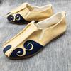 Dali Men's Linen Monk Shoes, Soft Sole Loafers, Auspicious Cloud Design, Breathable Slip-on, Chinese Style.