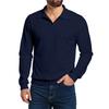 Men's Casual Collared Long-Sleeve Fleece Base Layer Top