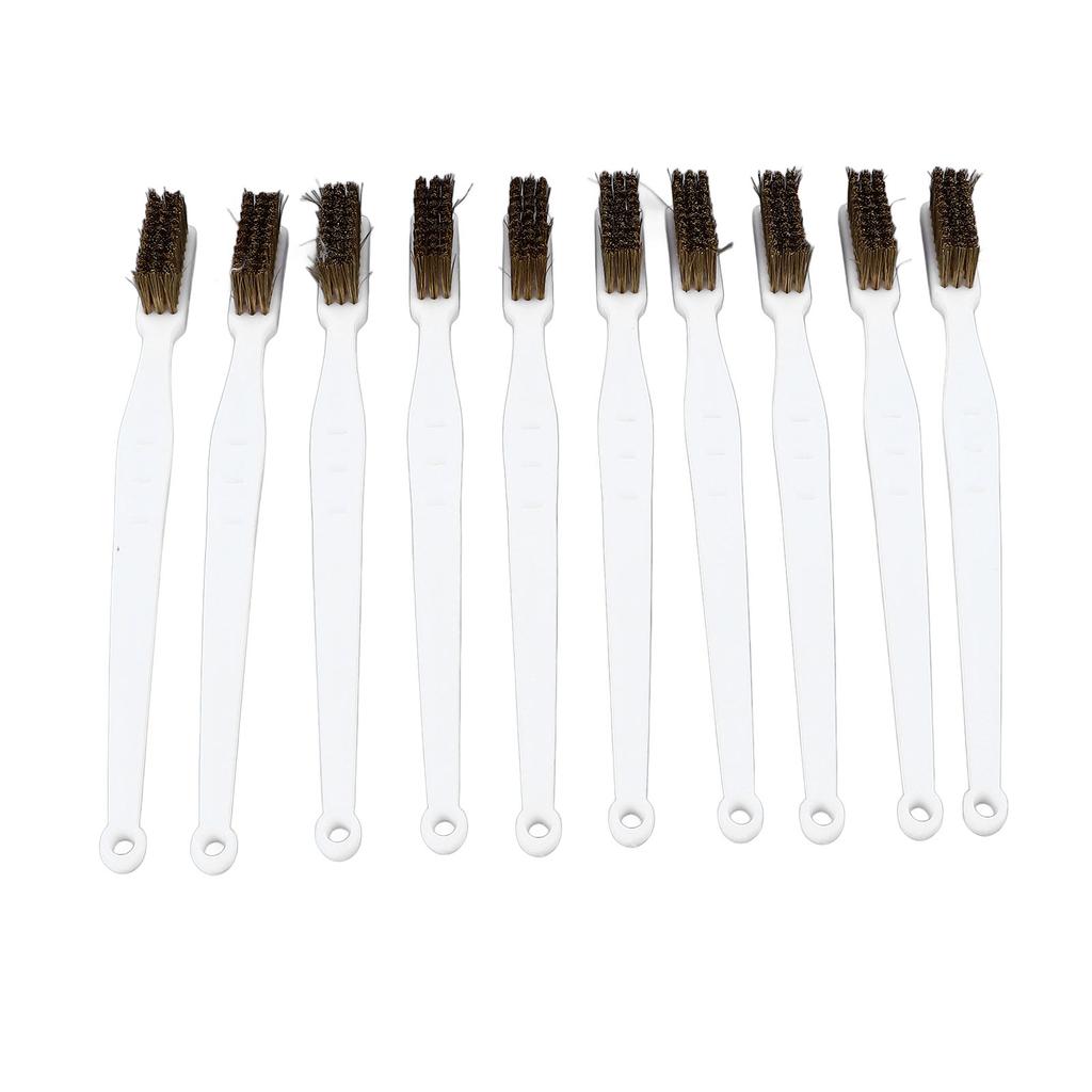 Brass Brush Set Prevent Slip Curved Handle Brass Wire Brushes for 3D Printer Nozzle Hot End 10pcs