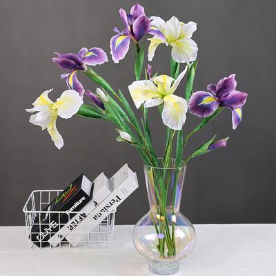 1 Stück Kunstblume Heimdeko Blumenarrangement 2 Köpfe Iris Flores Kunstblumen Seide Hochzeitsdekoration Irisblütenzweig