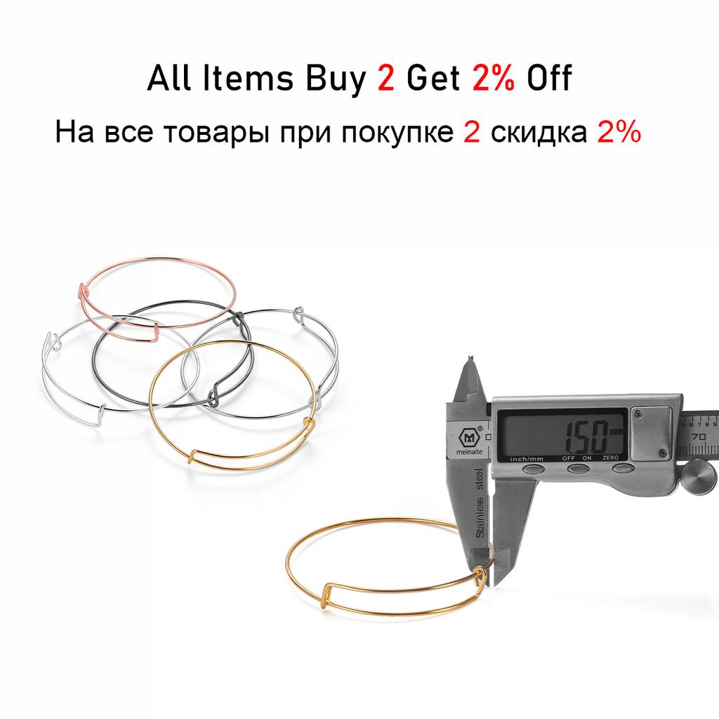 10pcs/Lot Expandable Bangle Bracelets Adjustable Wire Bracelets Child Adult Wrist Cuff Bangles for DIY Jewelry Making Accessorie