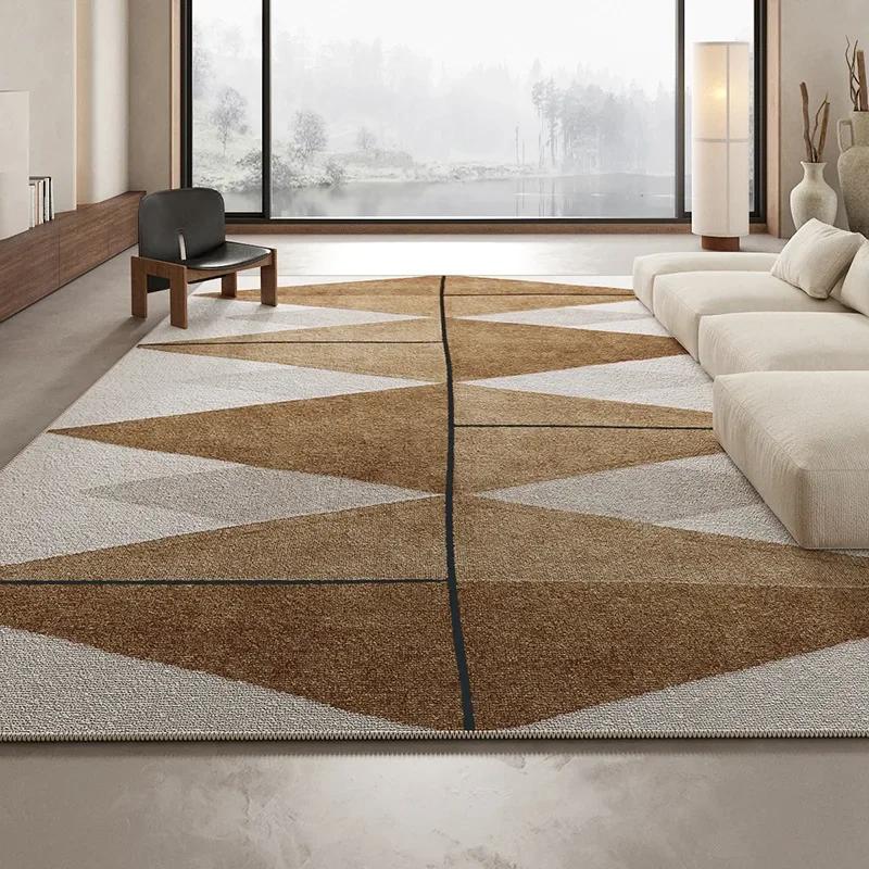 VIKAMA Luxuriöser Einfacher Geometrischer Schlingenteppich Wohnzimmer Schlafzimmer Sofa Couchtisch Rutschfeste Große Bodentür Matte Heimdekoration