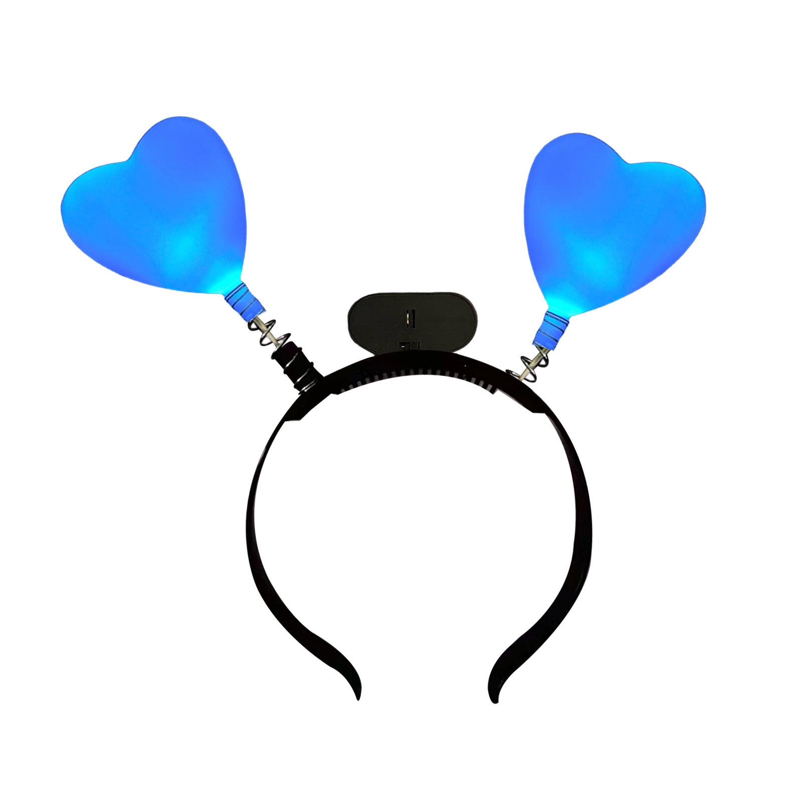 

Светящиеся весенние повязки на голову, обруч для волос в форме прыгающего сердца, повязка для волос для вечеринок и фестивалей синий