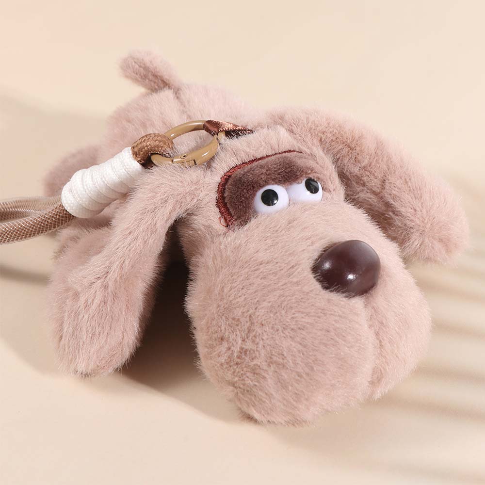 Lifelike Big Eared Dog Keychain Fluffy Puppy Plush Doll Keychain Jewelry Accessories