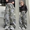 Girls' Spring/Fall Cool and Stylish Korean-Style Street Dance Work Pants—Large and Extra-Large Sizes for Kids: Unique Casual Pants