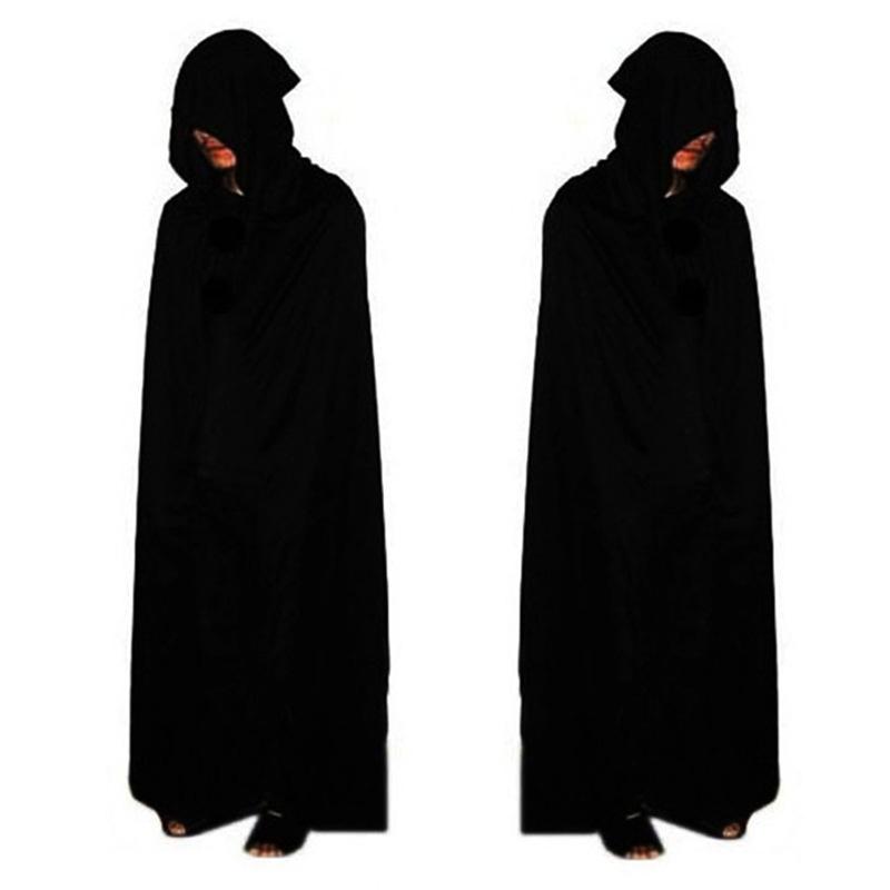 Cloak Cos Halloween Death Vampire Witch Robe Party Adult Children Black Cape