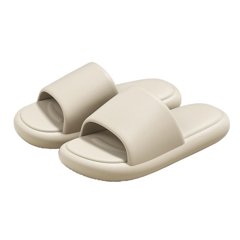 Cool Slippers Couple Style Indoor Home Silent Non-slip Deodorant Slippers Simple Soft Bottom One-word Drag