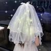 LED Light Bridal Wedding Veil with Pearls/Crowns Wedding Tiara Veil for Props Party Headpieces Decor Glowing flash veil
