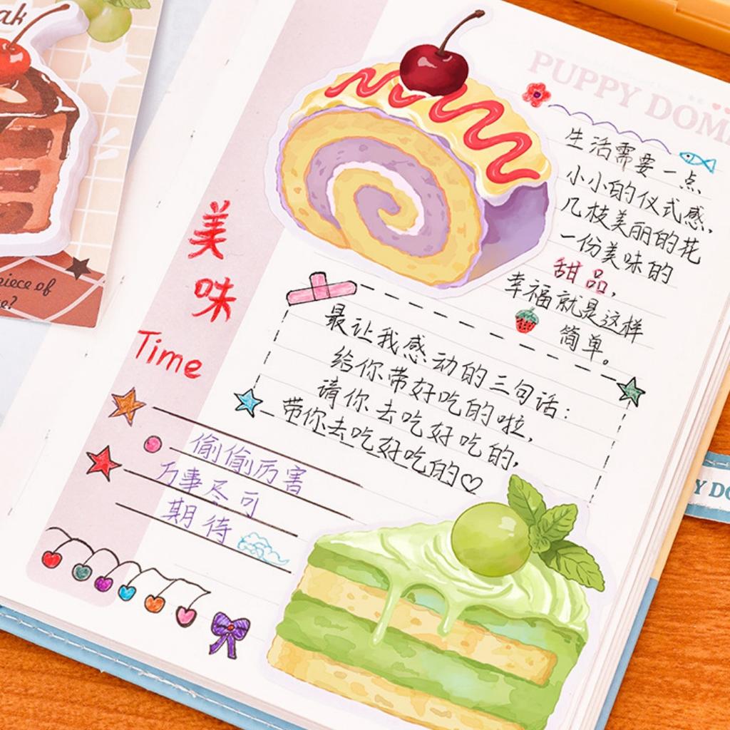 120 Sheet Cute Cake Dessert Sticky Notes Kawaii Pastry Memo Pad Chocolate Cake Sticky Notes For Journaling Planner School Office