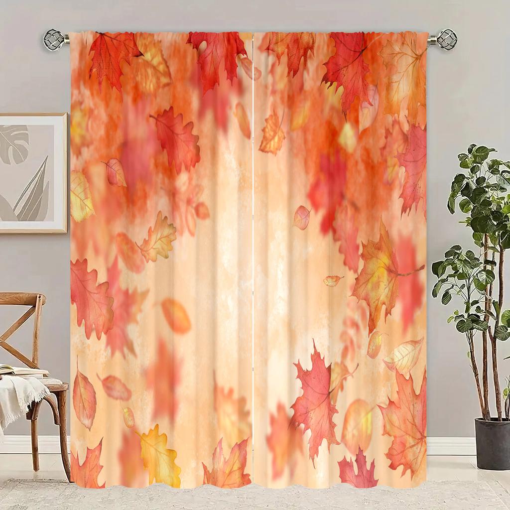Print Curtains Piece Polyester Set Bedroom Living Room Study Window Treatment Curtain Made Of Washable Great Ready