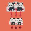 3Pcs Keychain Magnetic Mahjong Panda Doll Good Luck Charm Key Chain Backpack Bag Handbag Accessories