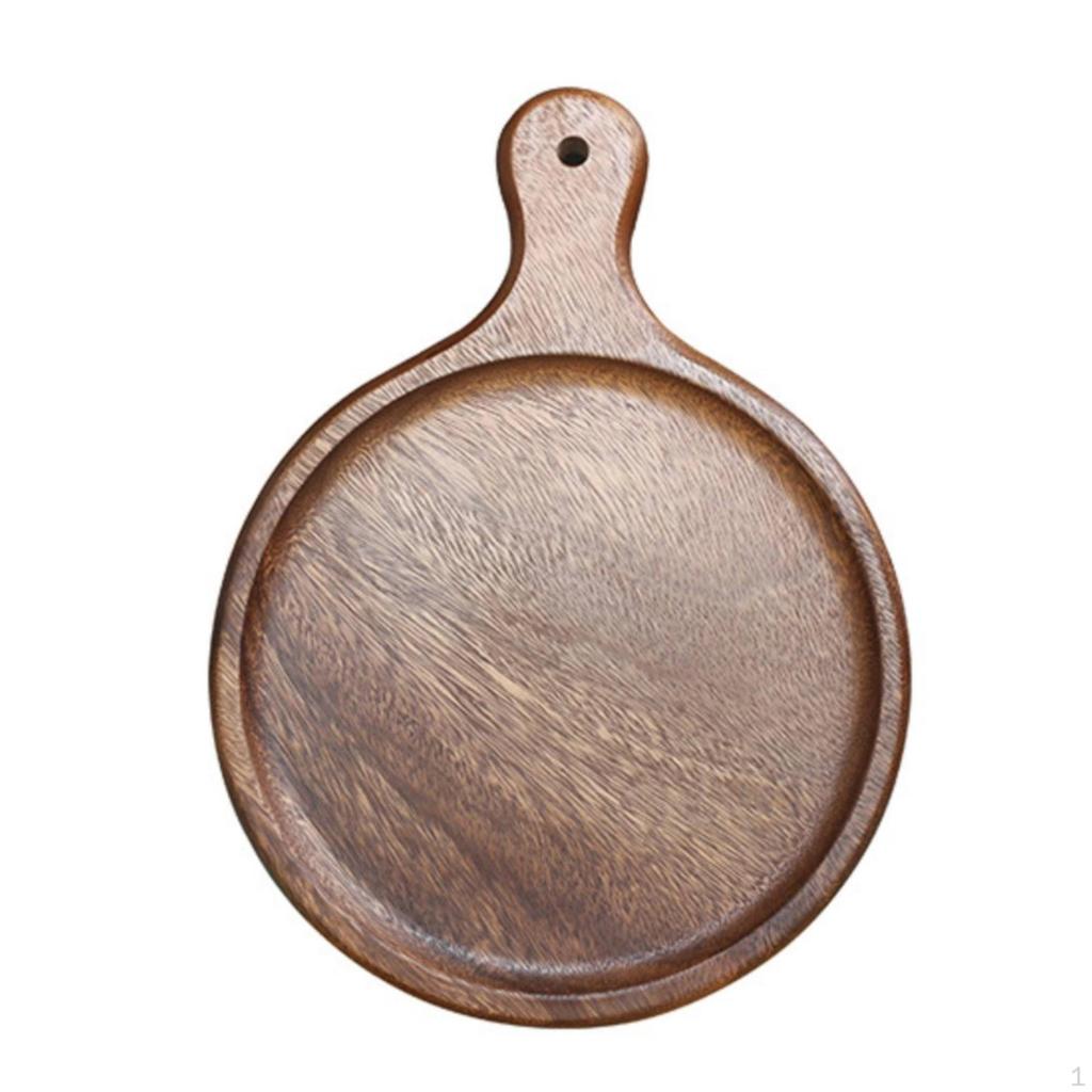 Wooden Serving Board with Handle Pizza Smooth Walnut Platter for Hosts,
