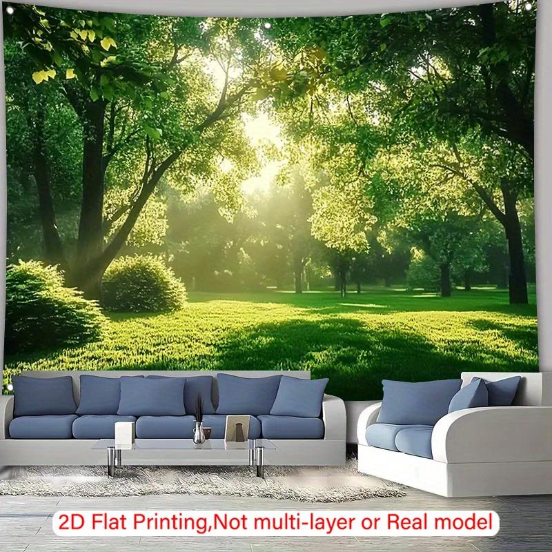 2D plane 1 piece of dense forest. Background fabric for living room and bedroom courtyard party venue