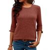 Women's Fashion Loose-Fit Brushed Pique Short-Sleeve Top With Round Neck