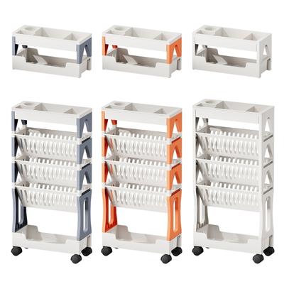 Praktischer Aufbewahrungswagen 5 Etagen/2 Etagen Rollender Servierwagen mit flexiblen Rädern Heimorganisation Kunststoffregale
