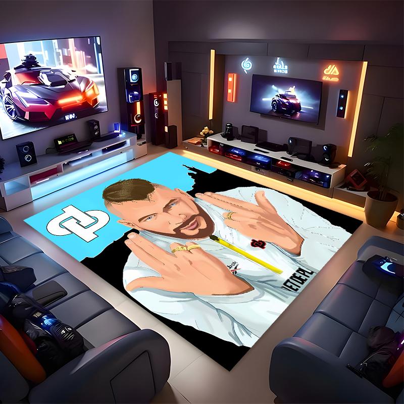 1pc Jul rapper Print Area Rug - Soft, Washable Non-Slip Indoor Mat for Office Chairs, Living Room, Home Office Decorative Rug