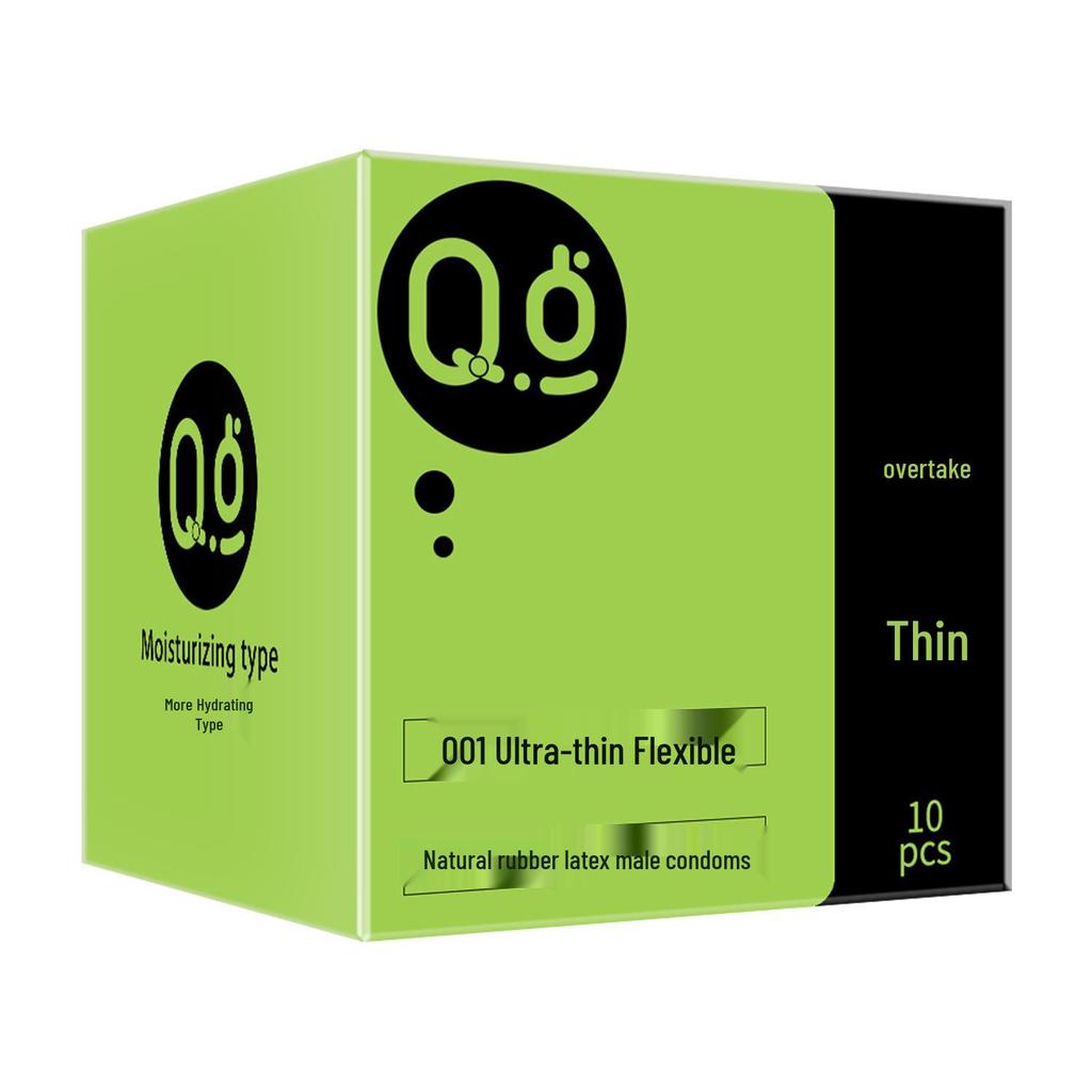 Q-point Hyaluronic Acid 001 Large Particle Delay Condoms - Long-lasting Contraceptives for Adults