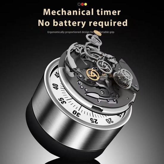 Magnetyczny Wizualny Minutnik Kuchenny Mechaniczny Zegar Odliczający Stal Nierdzewna Głośny Alarm do Gotowania Pieczenia Nauki Łatwy do Odczytania Cyferblat 0-60