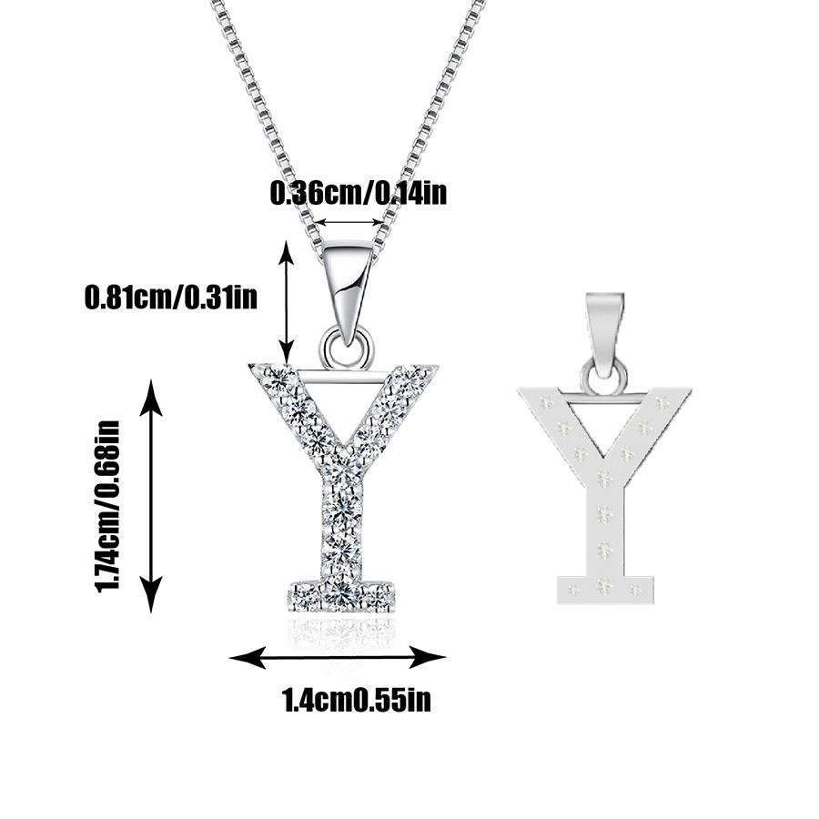 Umcho 925 Sterling Silver Capital Initial Y Letter Pendant Necklace Jewelry For Women