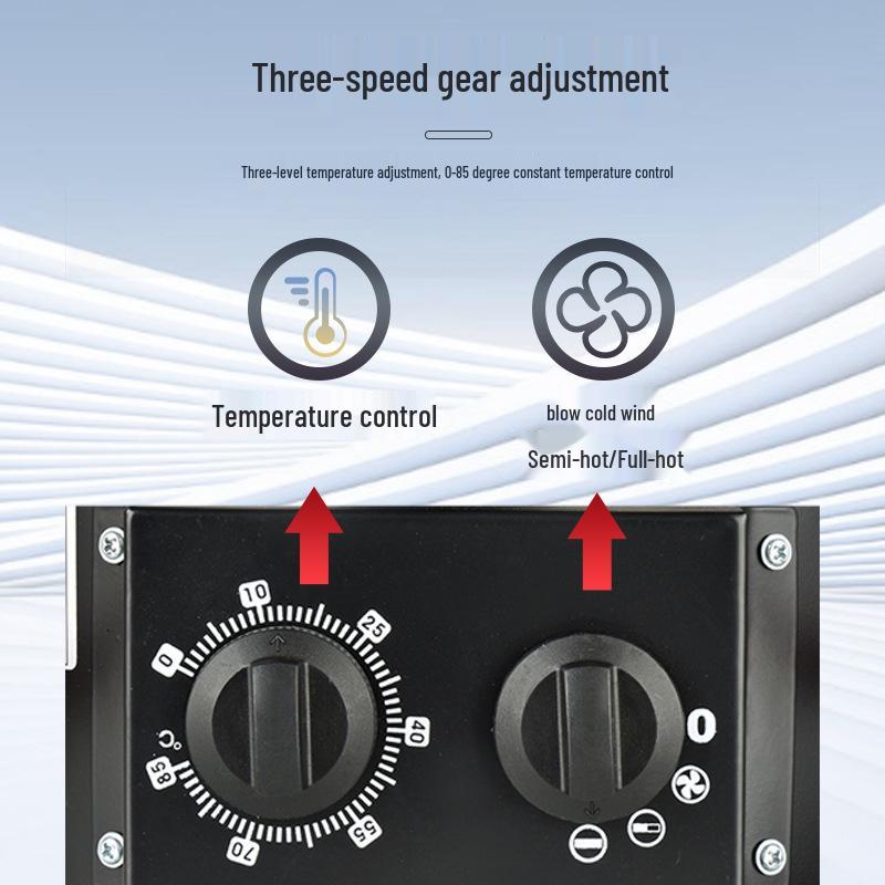 Compact High-Power Industrial Fan Heater for Rapid Heating, Ideal for Home, Breeding Farms, and Desktops.