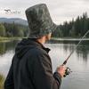 Cappello a Cilindro con Cima a Cupola Stampa Mimetica Cappello a Secchiello, Pescatora Pieghevole con Design Allacciato, Bottoni Automatici Metallici Estivi Parasole per Escursionismo all'Aperto Viaggio Abbigliamento Casual