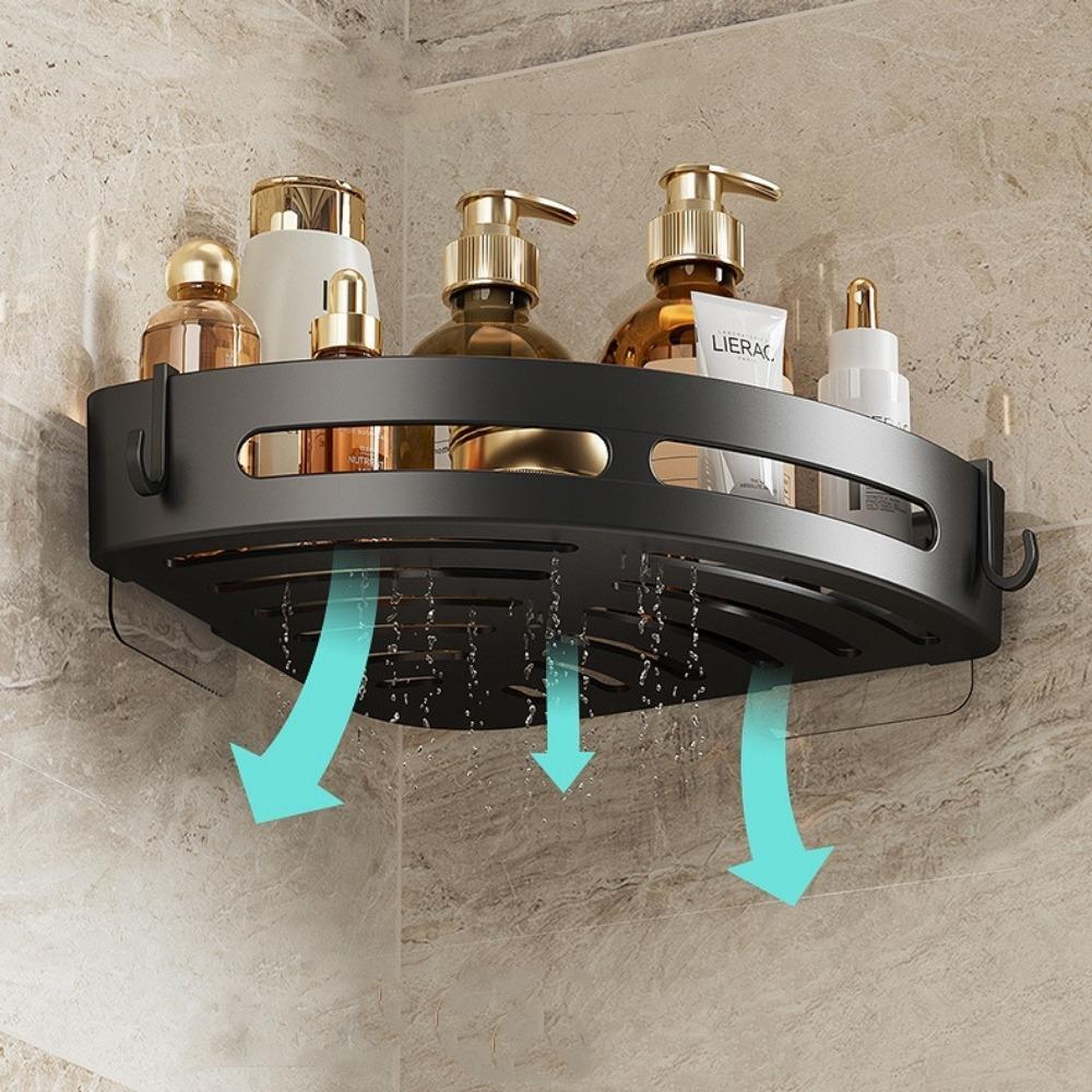 3PCS Bathroom Triangle Shelf Non Perforated Wall Mounted Bathroom Shower Storage Wall Rack Bathroom Accessories Household Items