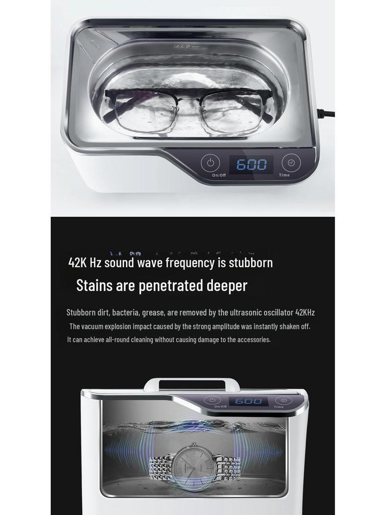German TINME Ultrasonic Cleaner for Glasses, Jewelry, Watches, and Contact Lenses