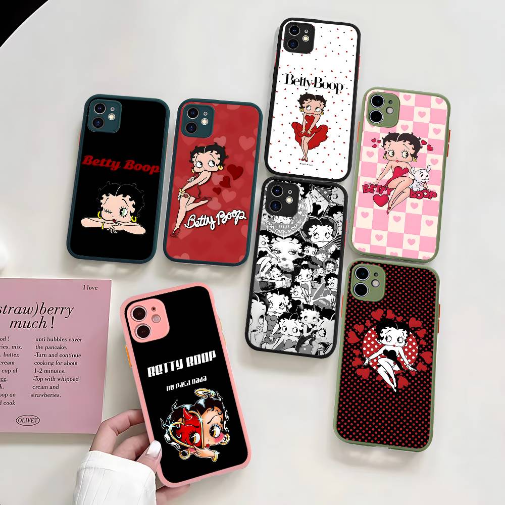 B-Bettys Boops Phone Case For IPhone 16 15 14 Plus 15 13 12 11 Pro Max X XS MAX Matte Cover