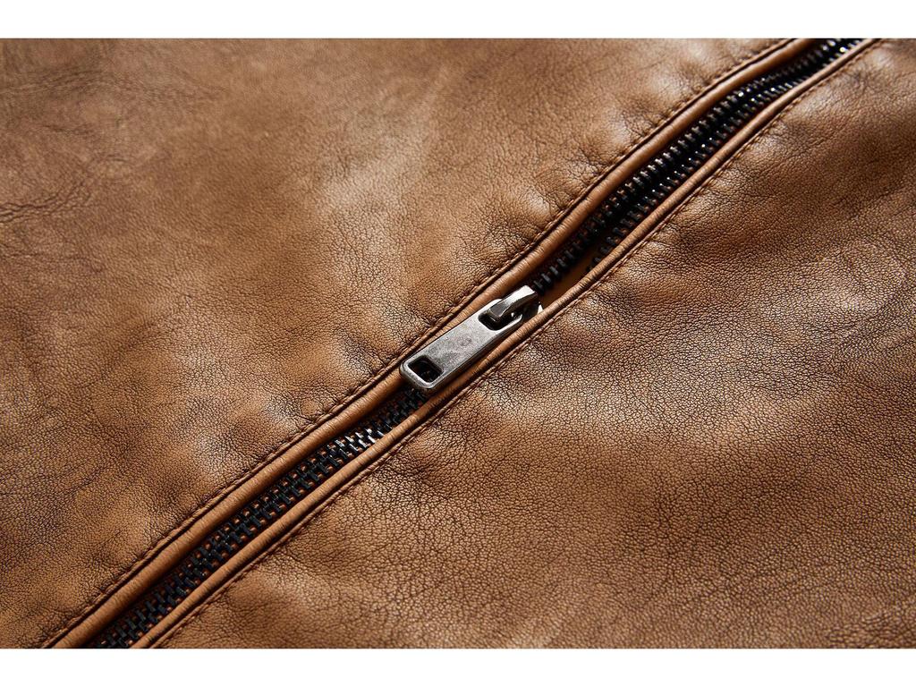 Fourth Generation Men's Leather Jacket - Wash-Faded Style, European Boutique Design, US Sizing
