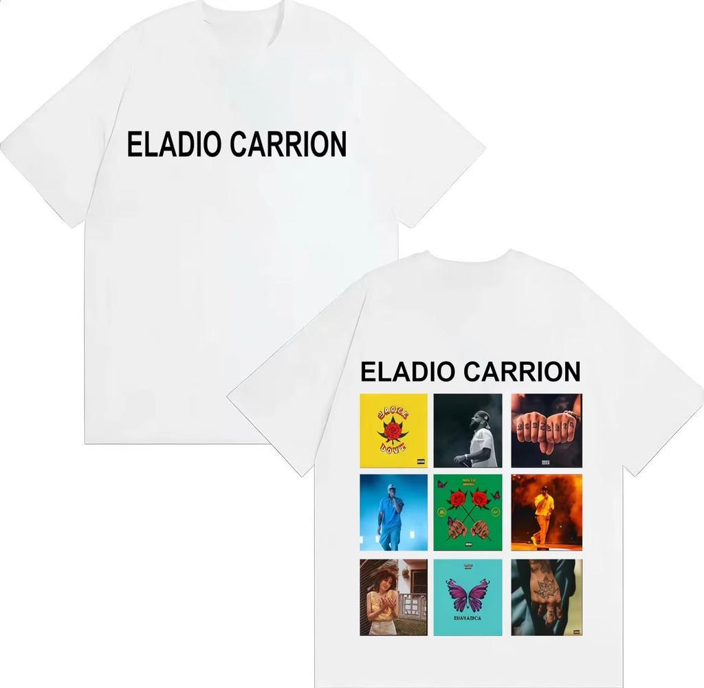 Rapper Eladio Carrion Album Cover Double 2026 Spring Summer Print Harajuku Short Sleeve Toip Mens Tshirt Pop Tee Hot Sale