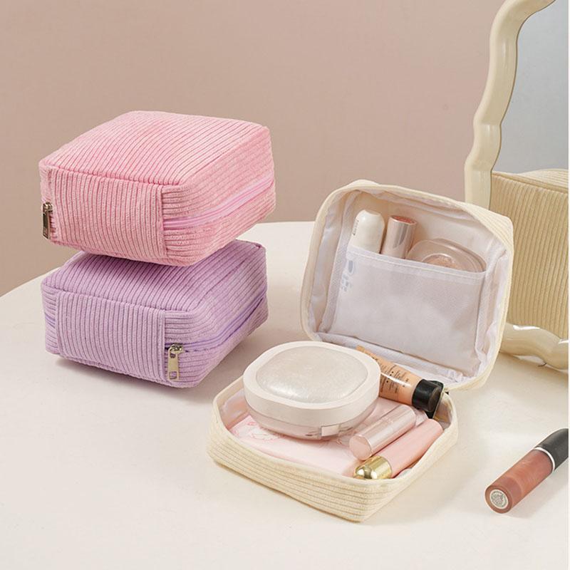 Mini Kosmetiktasche für Lippenstift Karten Münzen Hygieneartikel Aufbewahrungstasche Damen Cord Reise Kosmetik Organizer Tasche