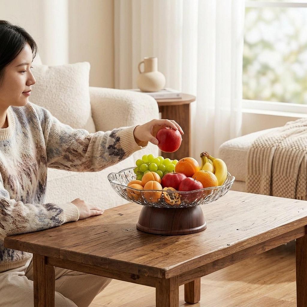 Contemporary Decorative Bowl with Frosted Finish for Table Center Fruit Plate Kitchen Snack Tray