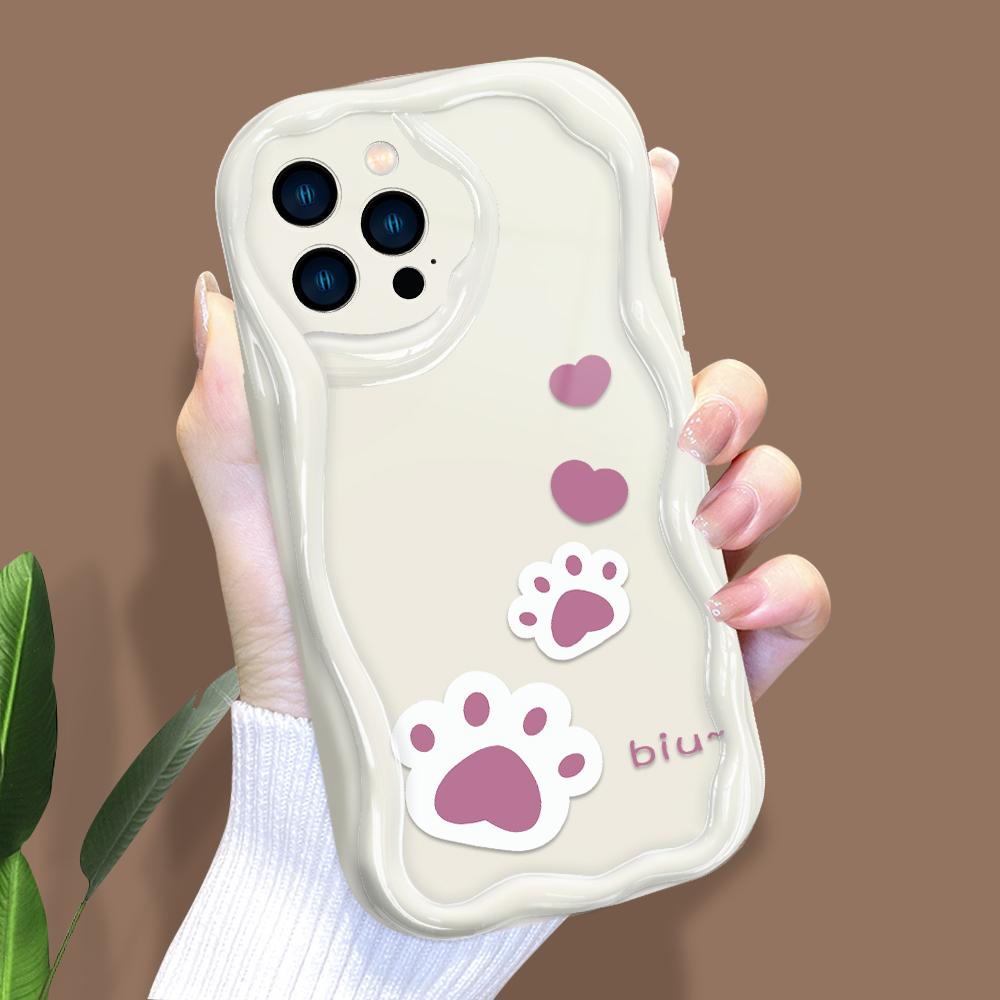 Cartoon-Muster Creme Textur Gehäuse Wellenrand Weiche Silikonhülle Handyhülle für IPhone Samsung Huawei Honor Xiaomi Redmi Infinix Tecno