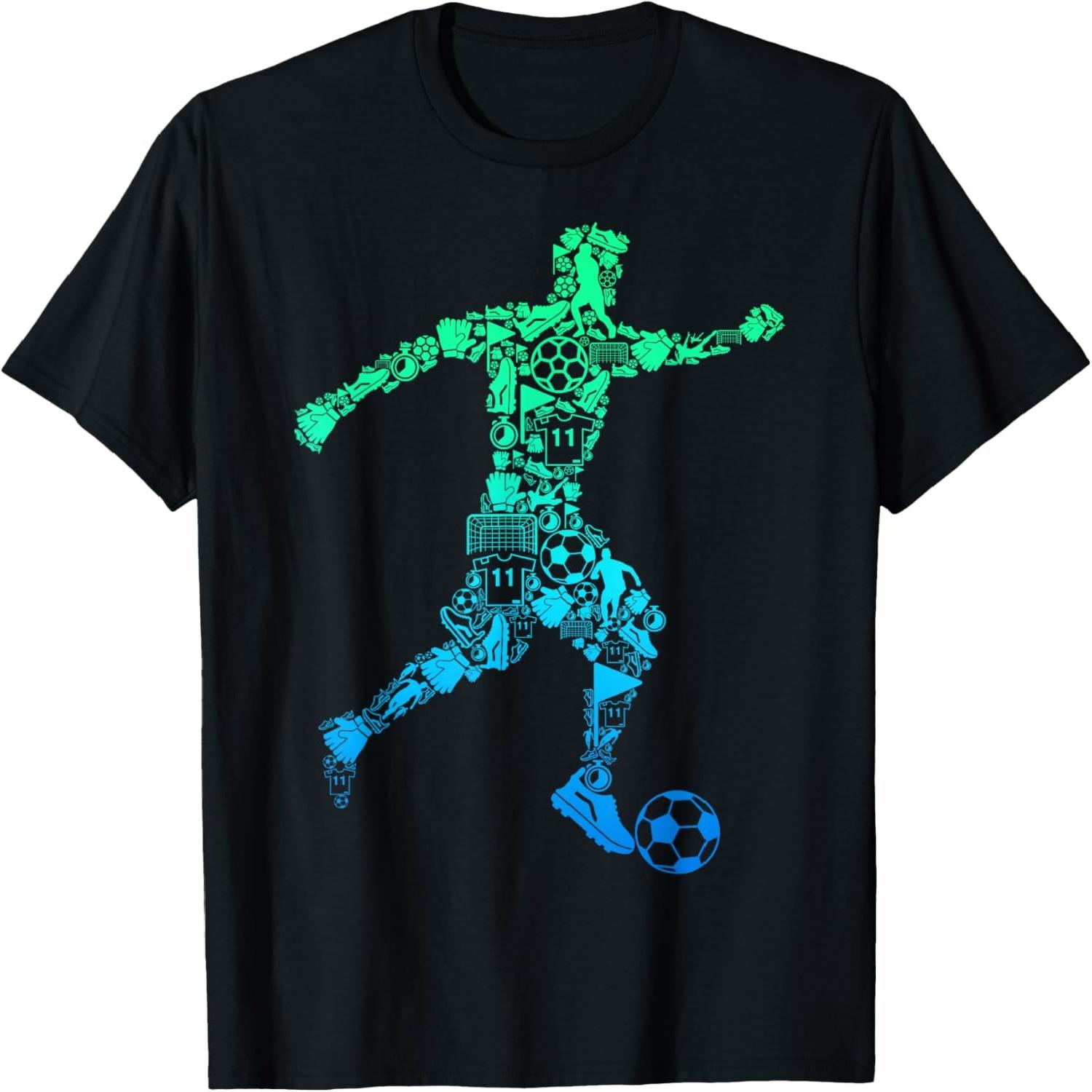 Soccer Player Youth Men Kids Boys T-Shirt S разноцветный