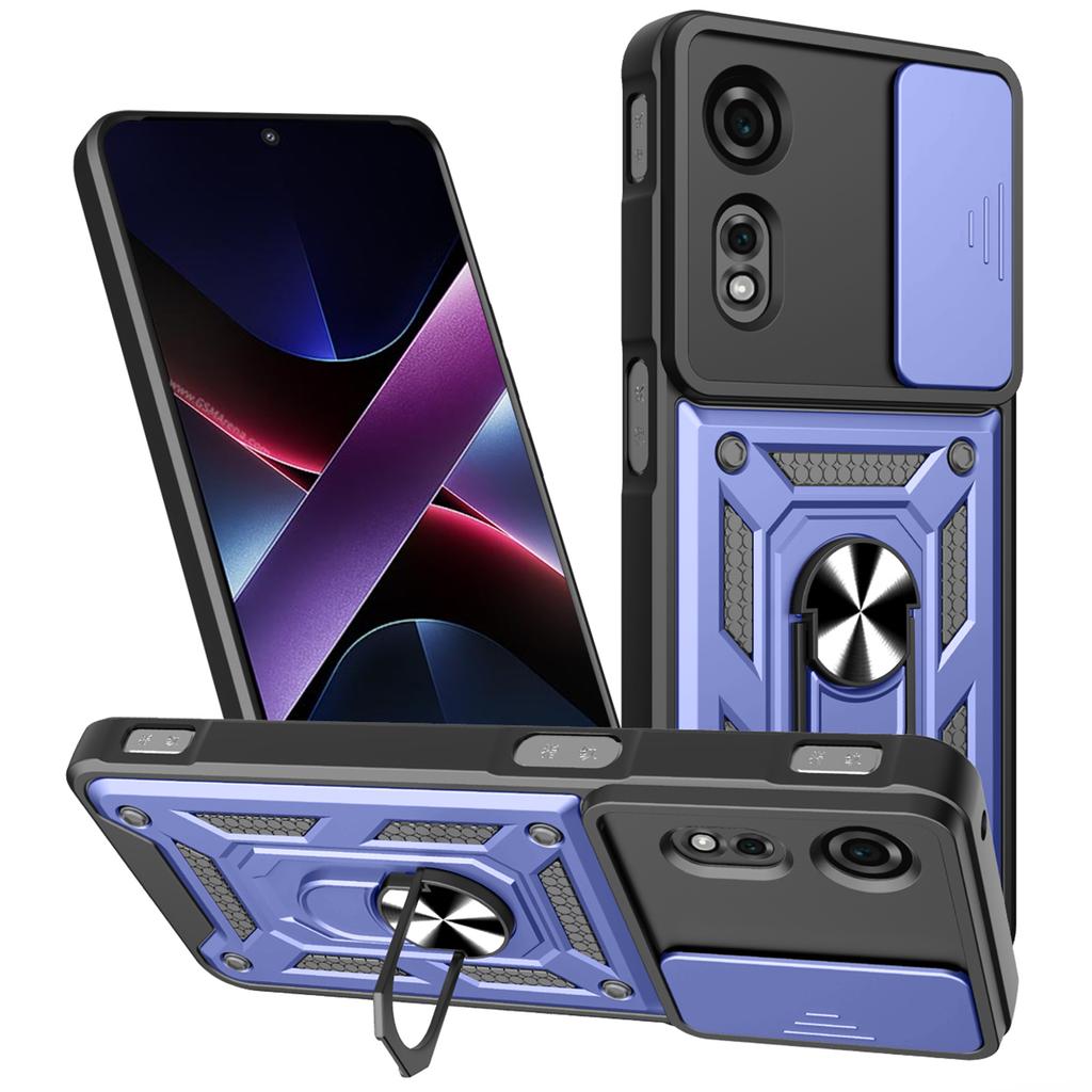 For ZTE Nubia Neo 2 5G Case with Slide Camera Lid PC+TPU Kickstand Phone Cover