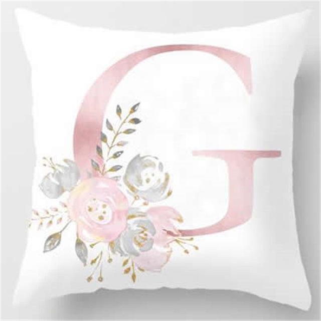Ins Nordic Pillowcase Design Pink Letter Cushion Pillowcase Car Sofa Waist Design Home Furnishing