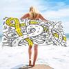 Cartoon Road Traffic Pattern Printing Series Seaside Vacation Beach Towel Swimming Bath Towel