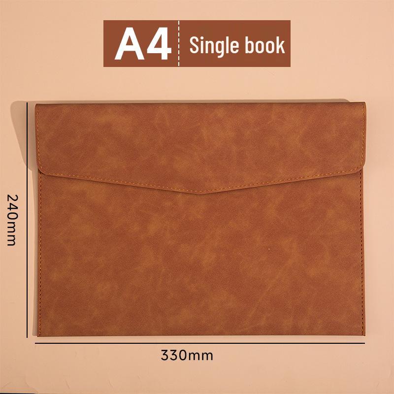 Large Capacity A4 Leather File Bag - Multifunctional Business Office Folder