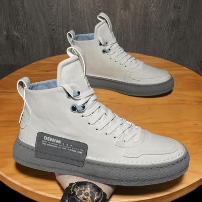 Scarpe Alte alla Moda Nuove da Uomo Scarpe Sportive di Alta Qualità Scarpe Casual da Uomo in Vera Pelle Scarpe da Escursionismo Antiscivolo per Esterno