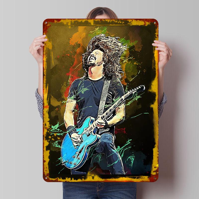 Dave Grohl Tin Poster Customized Retro Wall Art Vintage Metal Signs for Room Apartment Decoration At Home Bathroom Decor Items