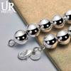 925 Sterling Silver 10mm Round Bead Chain Bracelet Fashionable Wedding Jewelry
