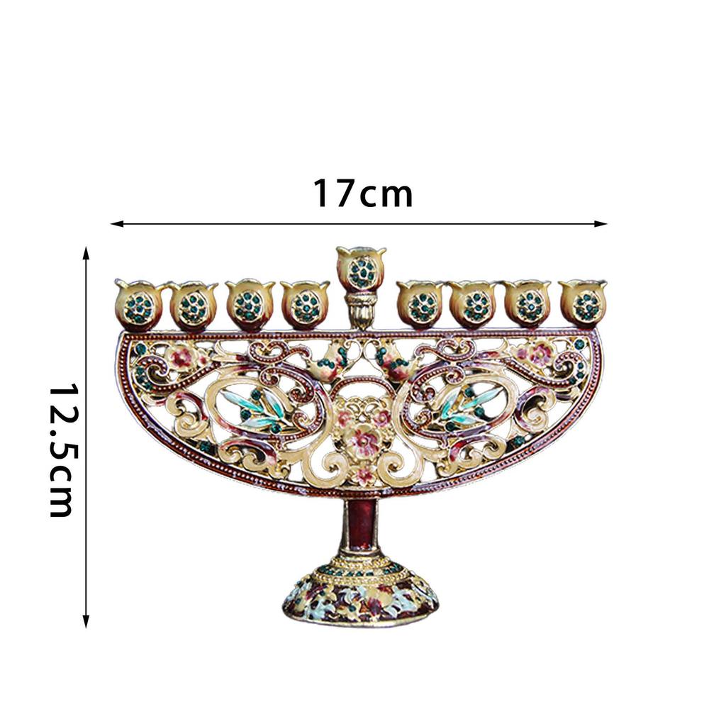 9 Branch Candle Holder 9 Head Candlestick Stand for for Hanukkah Menorah Candelabrum Christmas Party Wedding Celebration Decor
