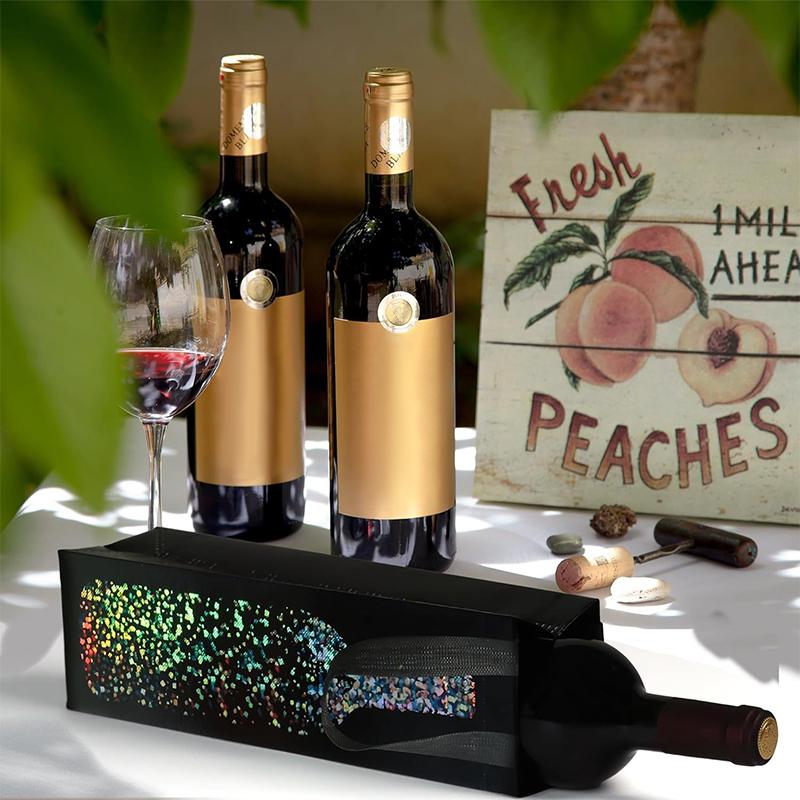 Vinpåse Non-Woven Tyg Tote Flaska Vinbärväska Vadderad Vinkylare Gåva Till Vinälskare Eller Bröllop