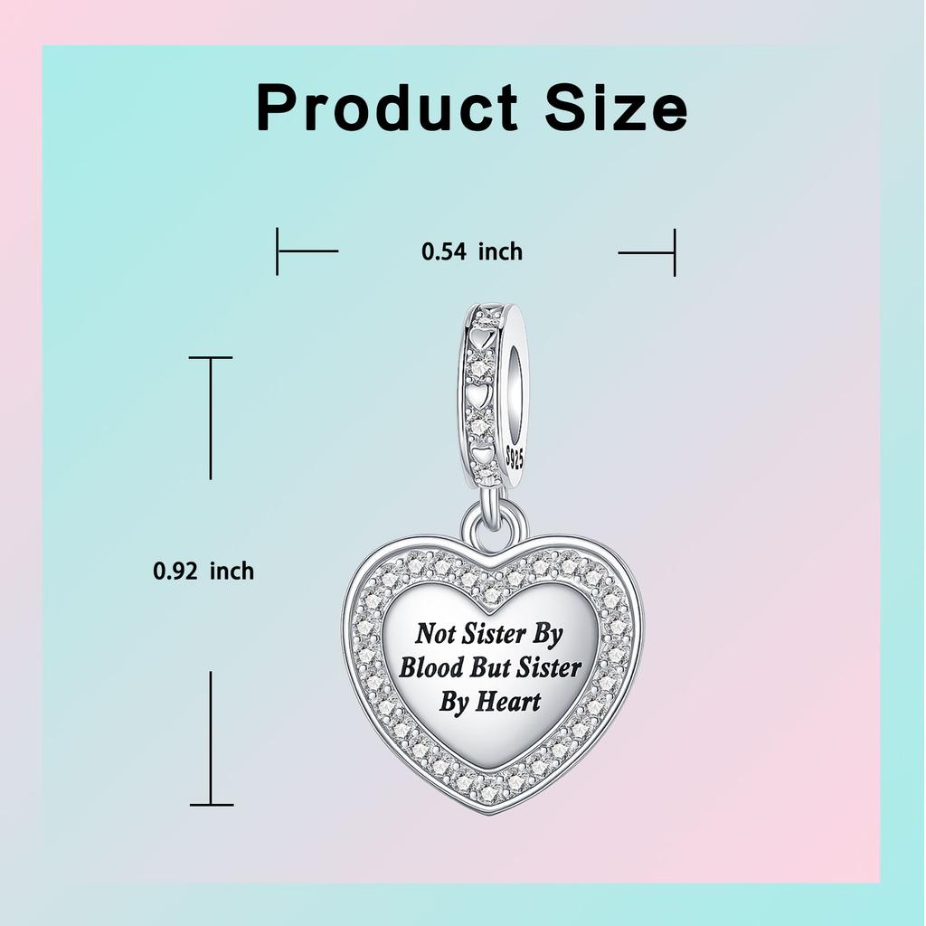 Copper Not Sister By Blood But Sister By Heart Pendant Charm Compatible With Authentic Charm Bracelets Women Do It Yourself Jewellery Gift