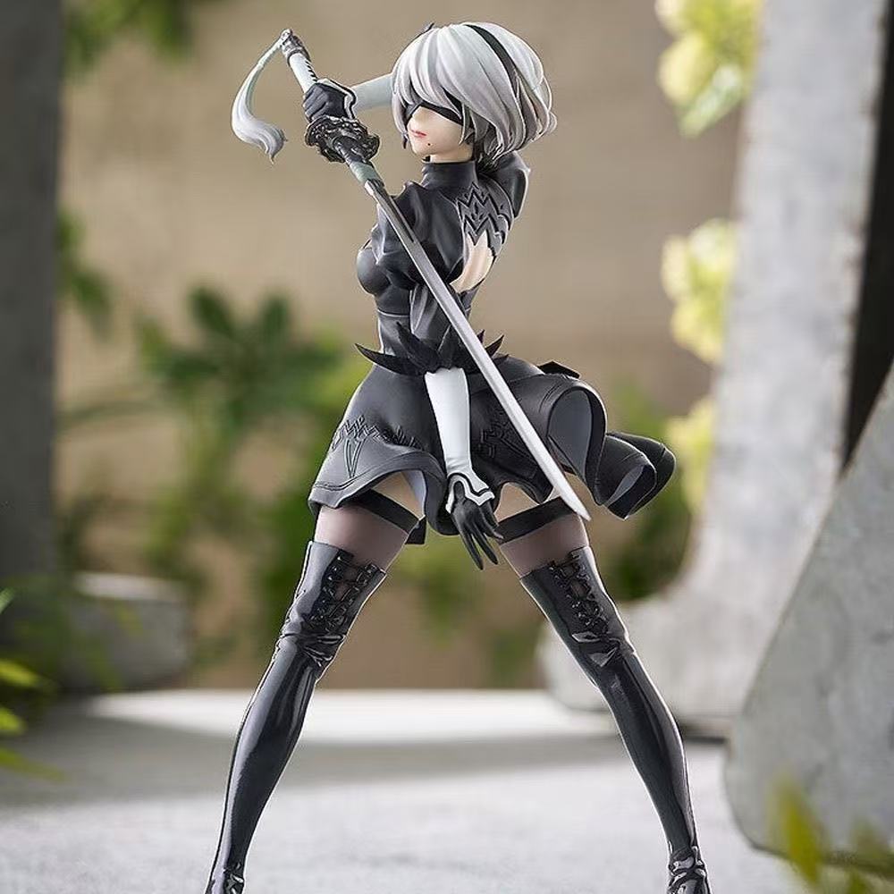18CM Yorha 2B Schwarz-Weiß Serie Anime Figur PVC Sammler-Actionfiguren Modell Puppe Statuette Geschenk