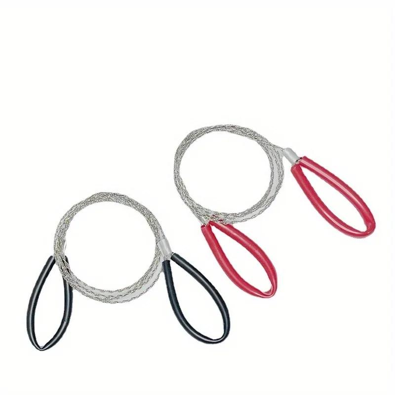 1PC portable stainless steel wire saw with finger handle, Pocket Manual chain saw for outdoor camping hiking survival