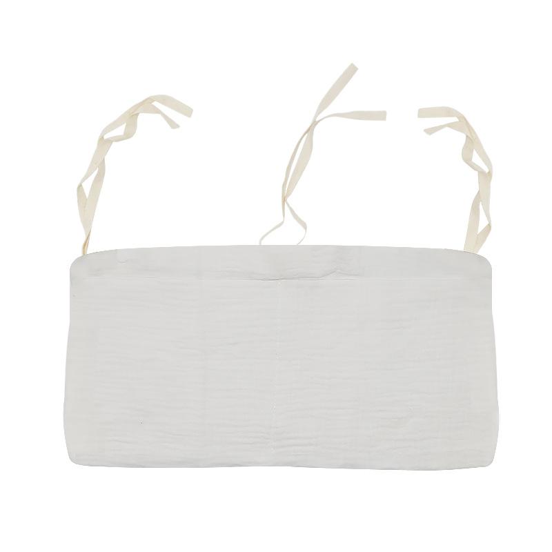 

Double Layer Pure Cotton Baby Bedside Storage Bag, Double Pocket Baby Stroller Hanging Bag білий